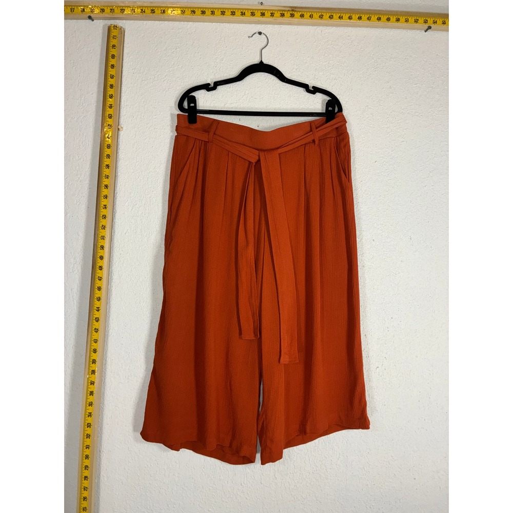 Torrid Orange Culotte Pants - 1 - Tie Front Wide Leg Boho Summer Chic
